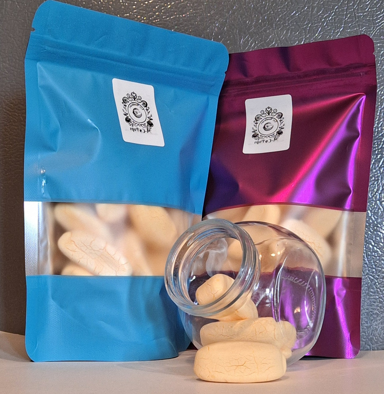 Guimauves à la banane lyophilisées